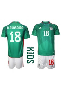 Meksiko Andres Guardado #18 Jalkapallovaatteet Lasten Kotipeliasu MM-kisat 2022 Lyhythihainen (+ Lyhyet housut)